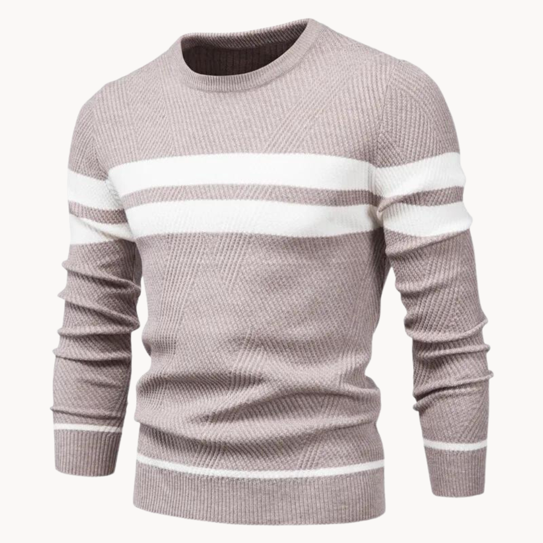 Zander Field Stripe Cotton Crewneck | Lupi