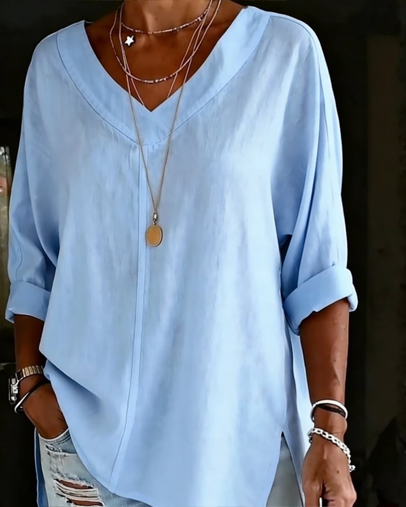 LunaCot Vee – Relaxed Cotton Top