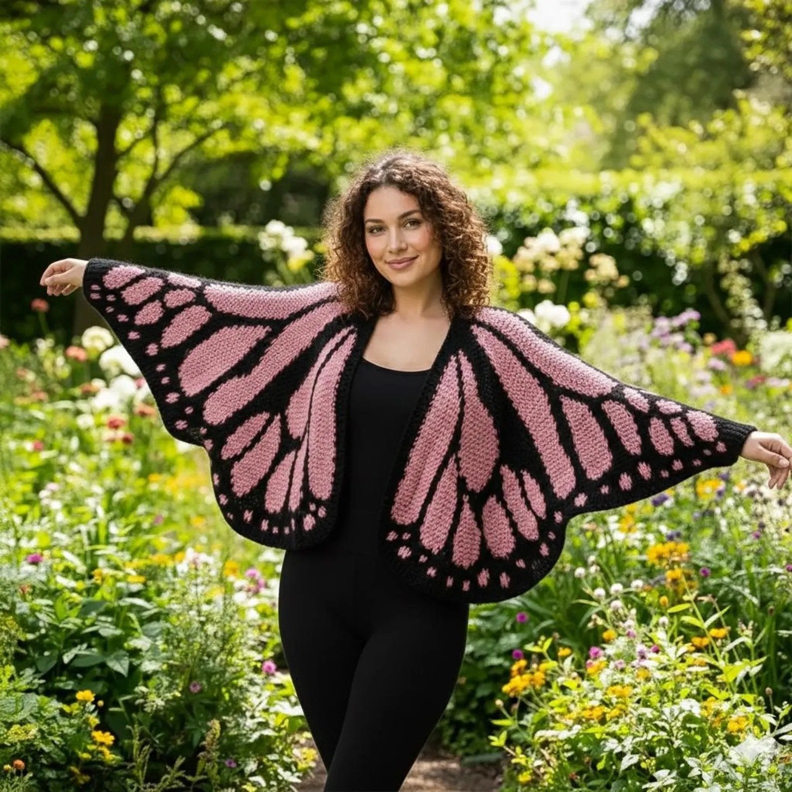 FlutterNest – Artistic Butterfly Comfort Cardigan