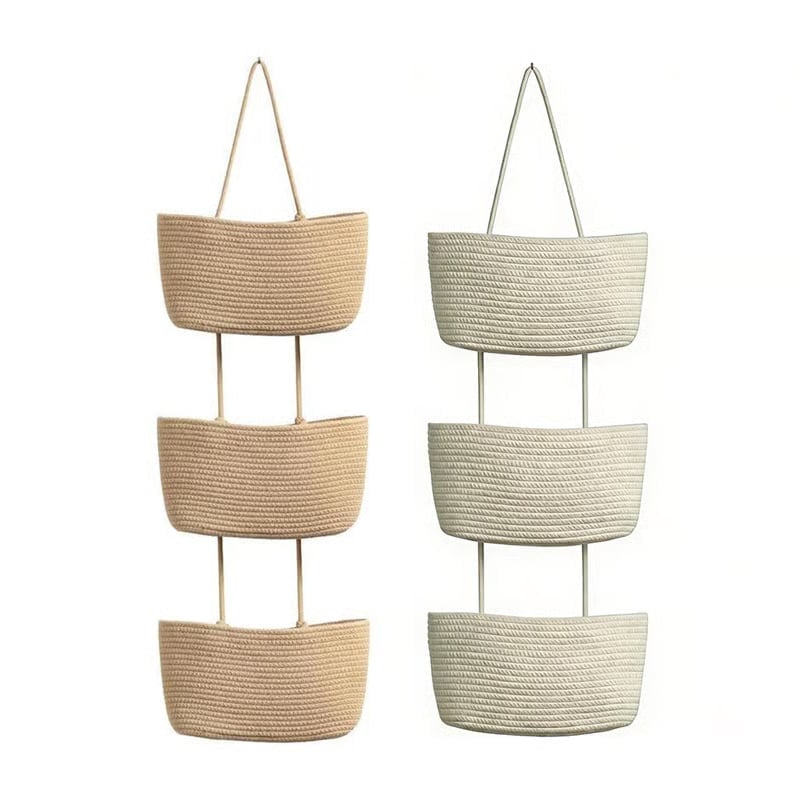 OrganizePro – Decorative 3-Tier Hanging Organizer Bag