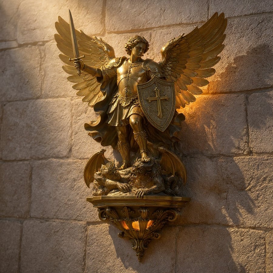 CelestialGuard – Archangel Michael LED Wall Lamp
