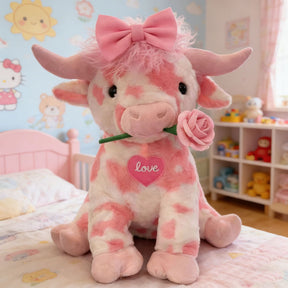 FluffyMoo – Cute Pink Cow Plush Doll