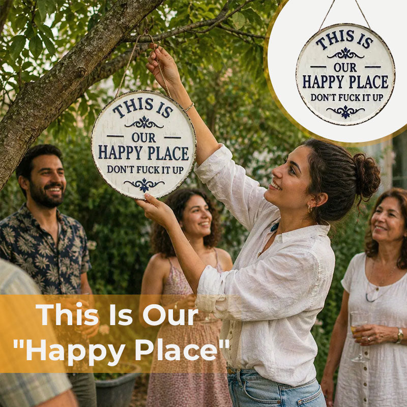 HomeBliss – “This Is Our Happy Place” Hanging Sign
