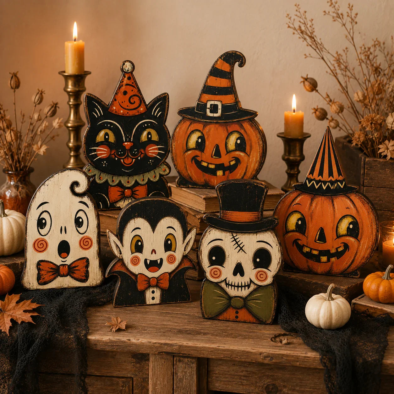 HarvestHeirloom – Vintage Holiday Wooden Figurine Collection