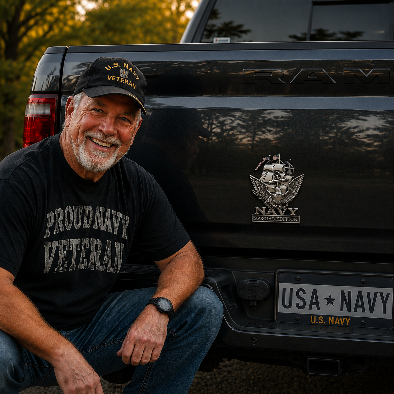 NavyHonor – Navy Veteran Metal Auto Emblem