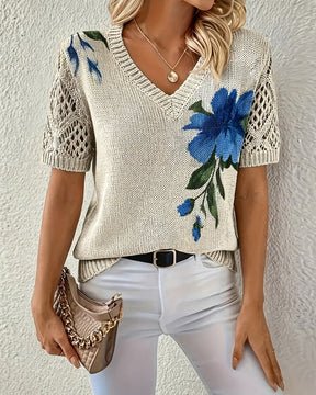 BreezyBelle – Floral Crochet Summer Top