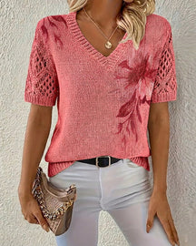 BreezyBelle – Floral Crochet Summer Top