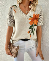 BreezyBelle – Floral Crochet Summer Top