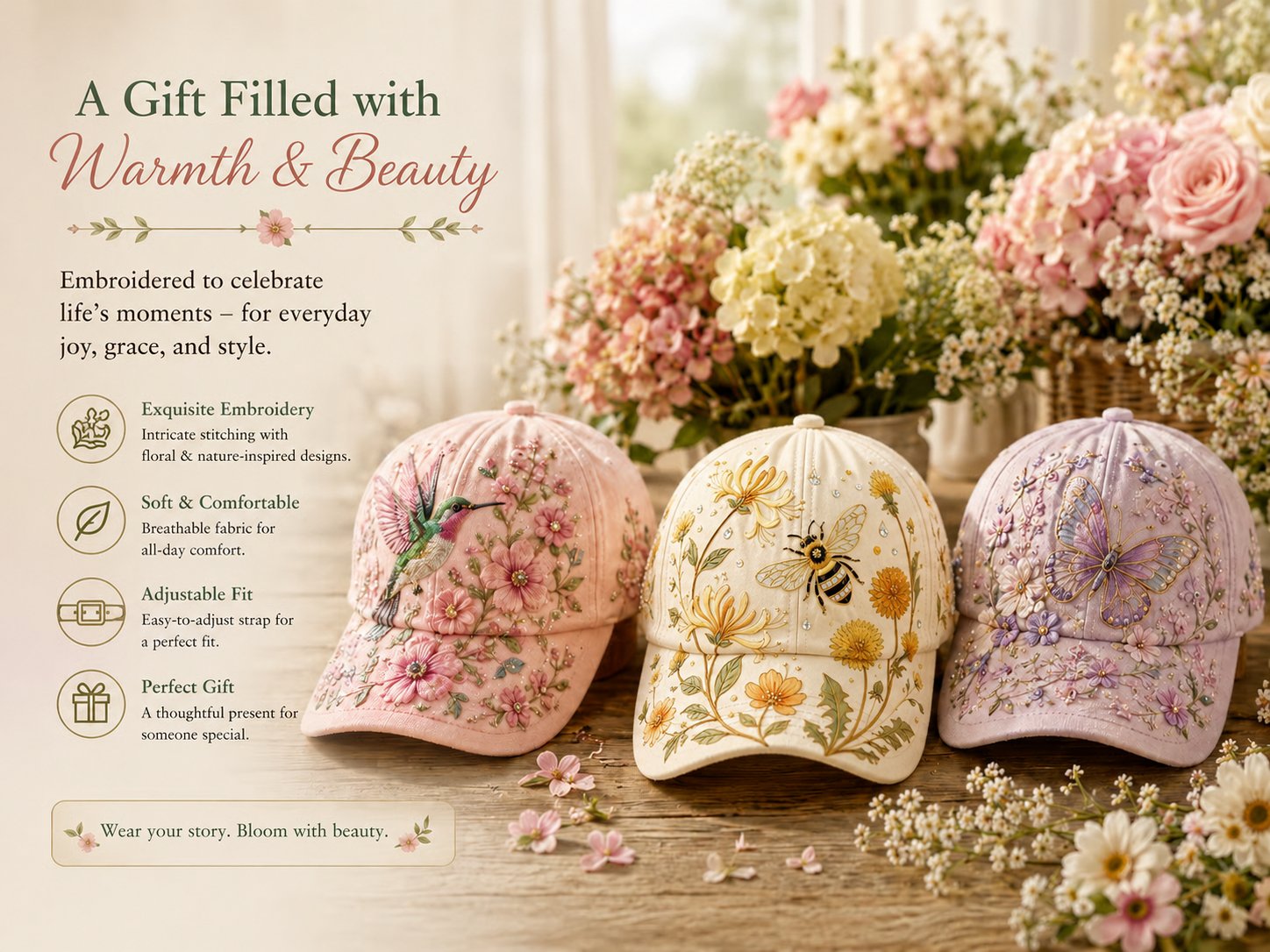 FloraBee – Aesthetic Garden Cap