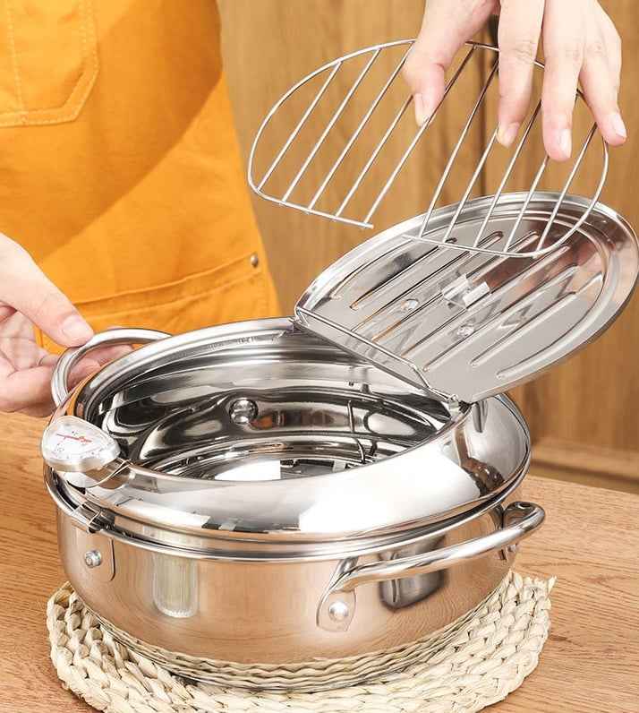 CookForge – Premium Stainless Frying Po & Oil Control Rack System