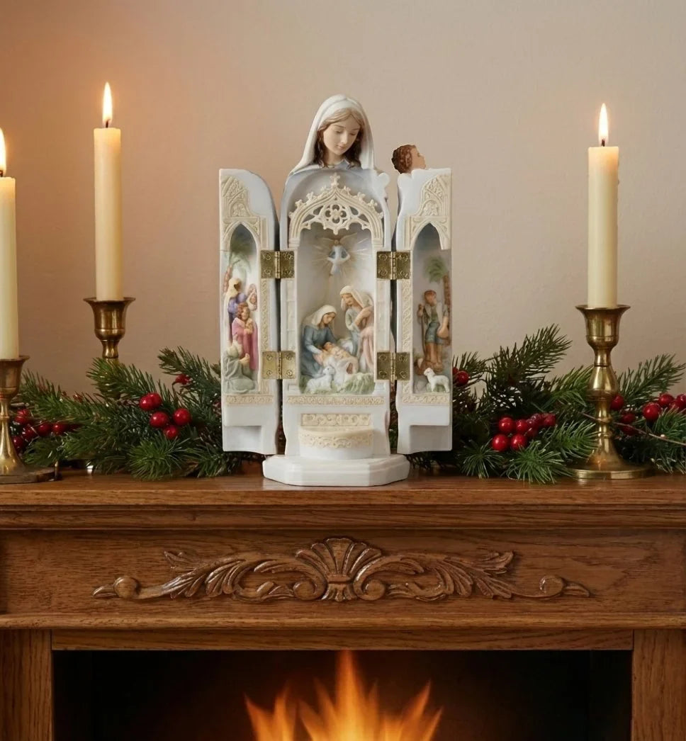 Celestial Birth - Renaissance Nativity Triptych