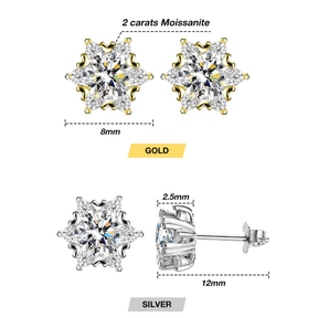 SnowLuxe - Moissanite Snowflake Earrings