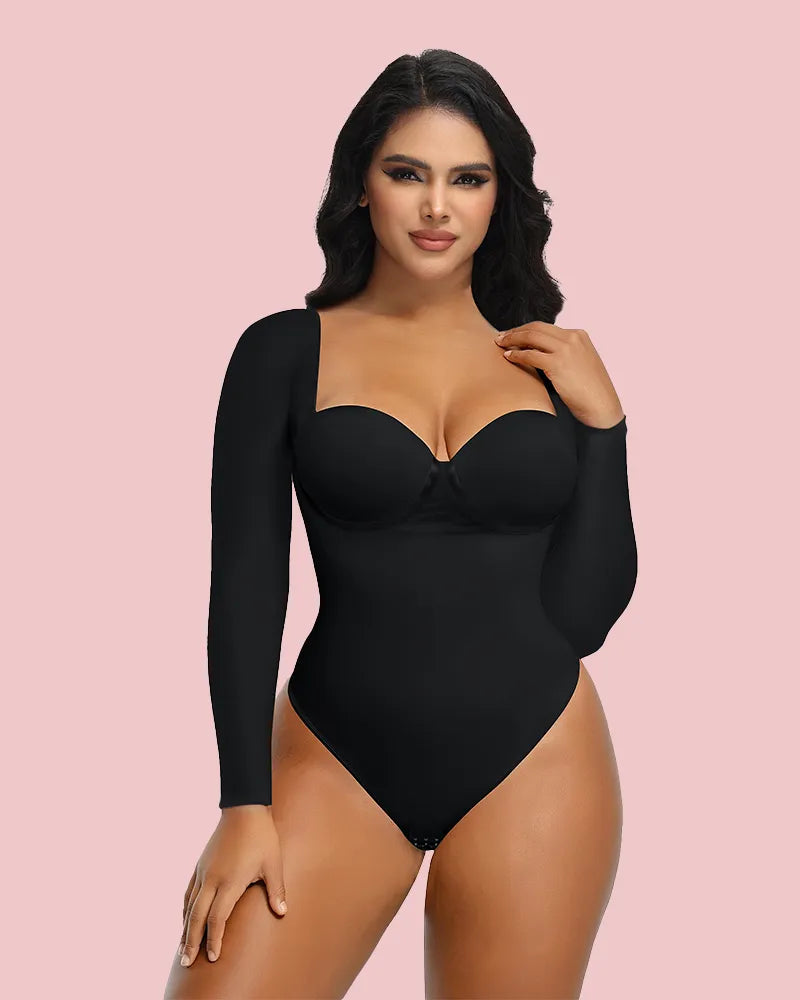 CurveLuxe – Back Lace-Up Seamless Thong Bodysuit