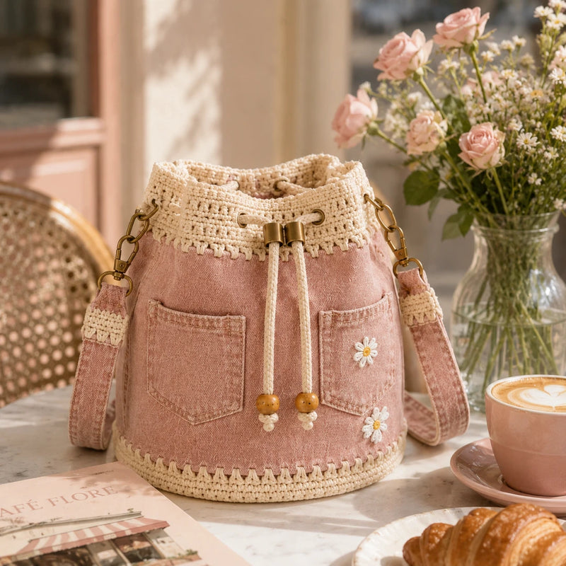 DaisyDenim – Crochet Bucket Bag