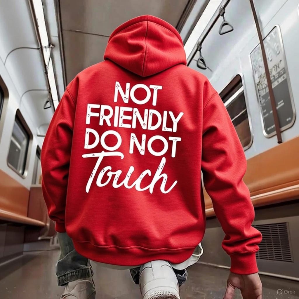 Not Friendly Do Not Touch Print Hoodies