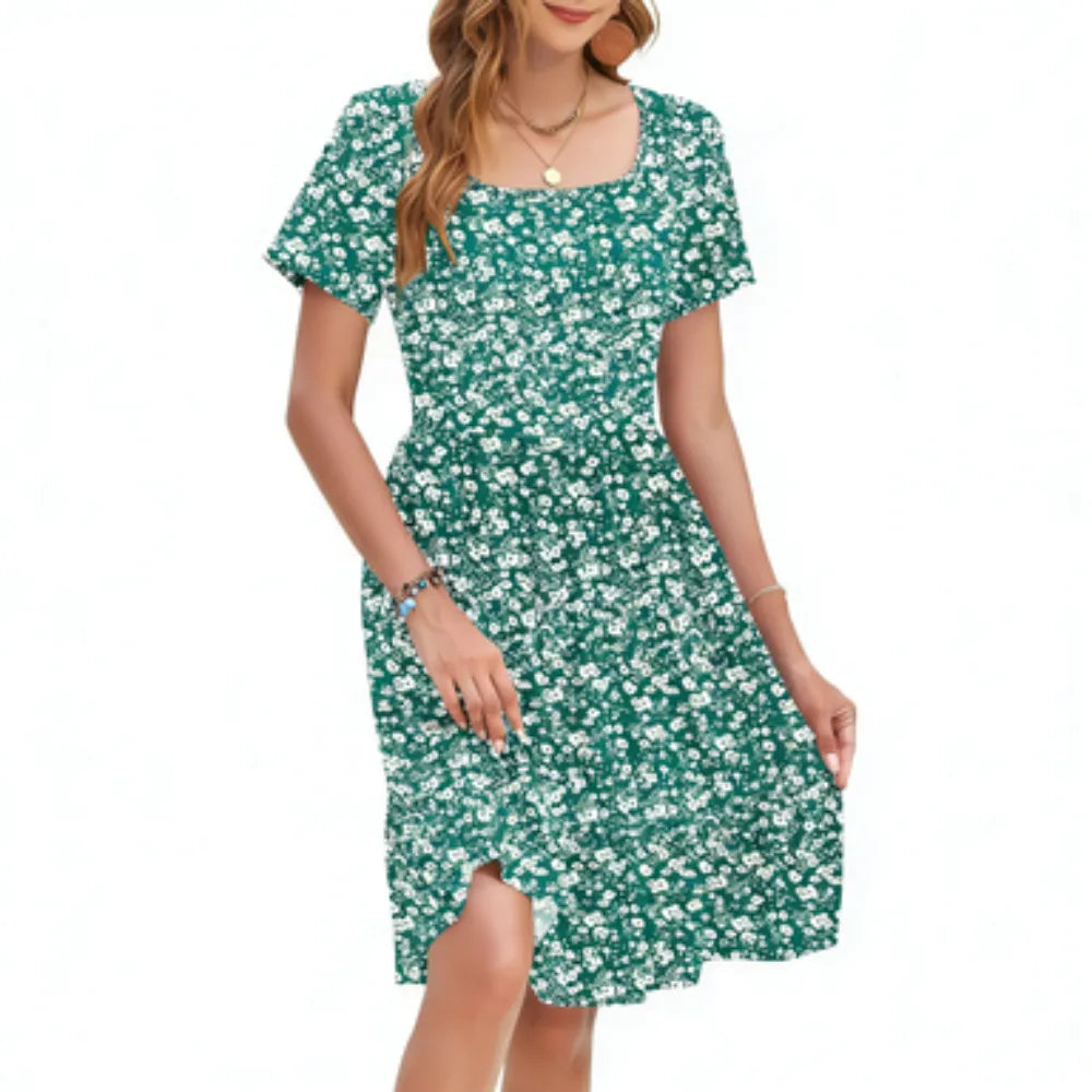 LunaFlora – Elegant Floral Sundress for Women