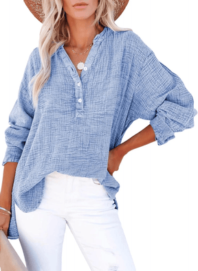 BreezyCharm Top – Oversized Textured Blouse