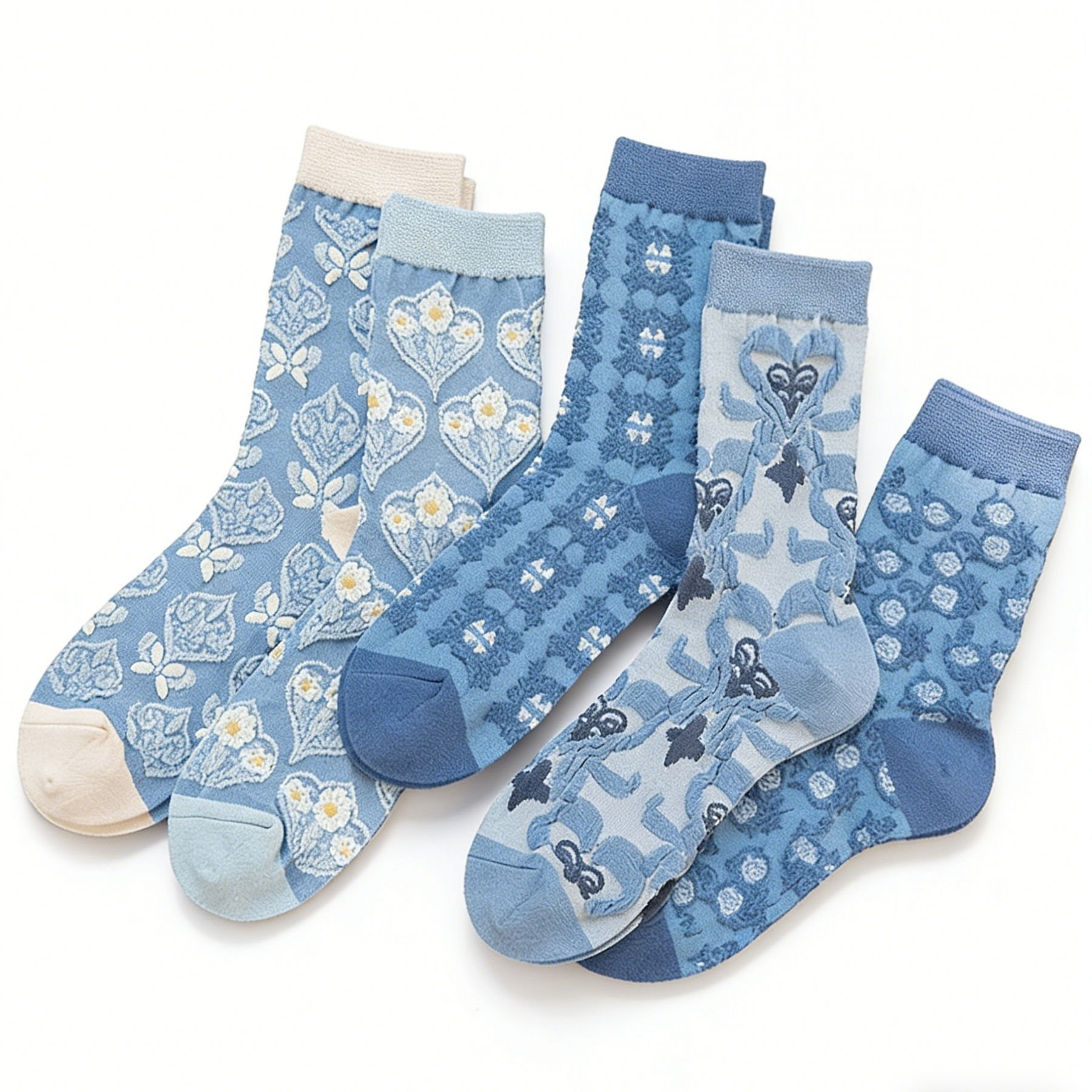 LumeFlora – Soft Cotton Embroidered Flower Socks