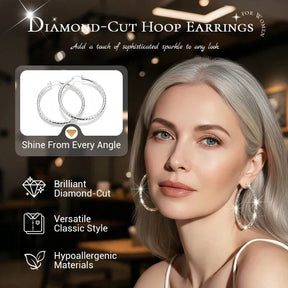 LumiLuxe – Brilliant Diamond Cut Hoop Earrings