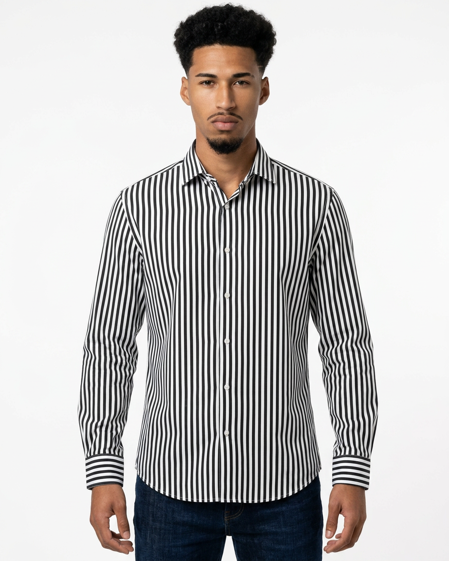Laurent — Long Sleeve Striped Shirt