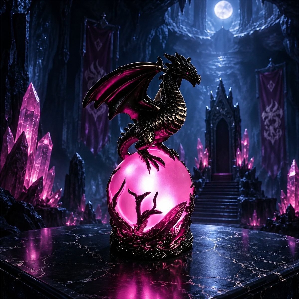 DragonGlow – Mystic Crystal Orb Lamp