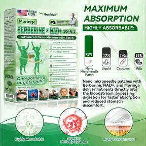 𝐎𝐟𝐟𝐢𝐜𝐢𝐚𝐥 𝐔𝐒 𝐒𝐭𝐨𝐫𝐞 | 🧑‍⚕️🩺 𝐇𝐞𝐚𝐥𝐫𝐢𝐳𝐞® Moringa · Berberine × NAD+ 𝟏𝟎-𝐢𝐧-𝟏 𝐀𝐝𝐯𝐚𝐧𝐜𝐞𝐝 𝐍𝐚𝐧𝐨 𝐌𝐢𝐜𝐫𝐨𝐧𝐞𝐞𝐝𝐥𝐞 𝐏𝐚𝐭𝐜𝐡 — 𝐎𝐧𝐜𝐞 𝐃𝐚𝐢𝐥𝐲, 𝐕𝐢𝐬𝐢𝐛𝐥𝐞 𝐑𝐞𝐬𝐮𝐥𝐭𝐬 𝐢𝐧 𝟕 𝐃𝐚𝐲𝐬