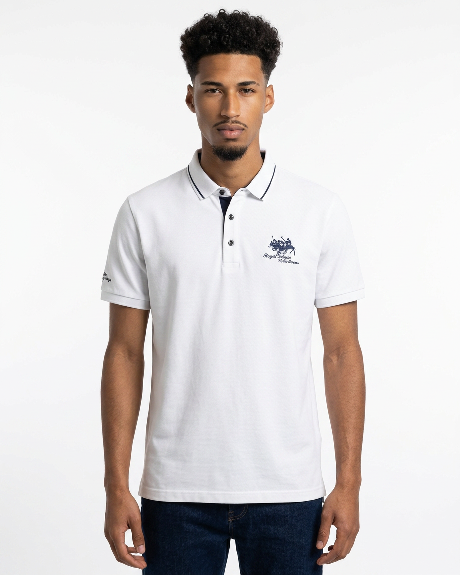 Belgavi — Embroidered Polo Shirt with Contrast Trim
