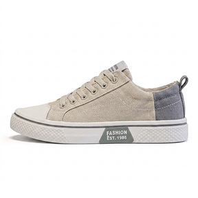 Retroglide — Canvas Court Sneaker with Graphic Sole