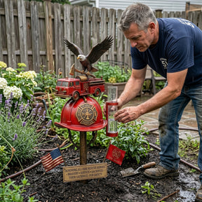 FireHonor – Firefighter Tribute Garden Rain Gauge