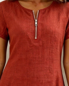UrbanBreeze Zip – Everyday Cotton-Line Dress