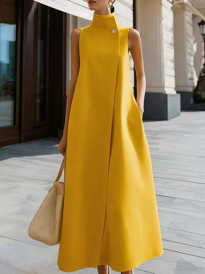 LinenBloom – Sleeveless Casual Cotton Linen Dress