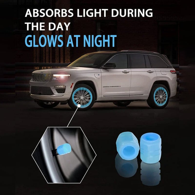 GlowRide - Fluorescent Wheel Valve Caps