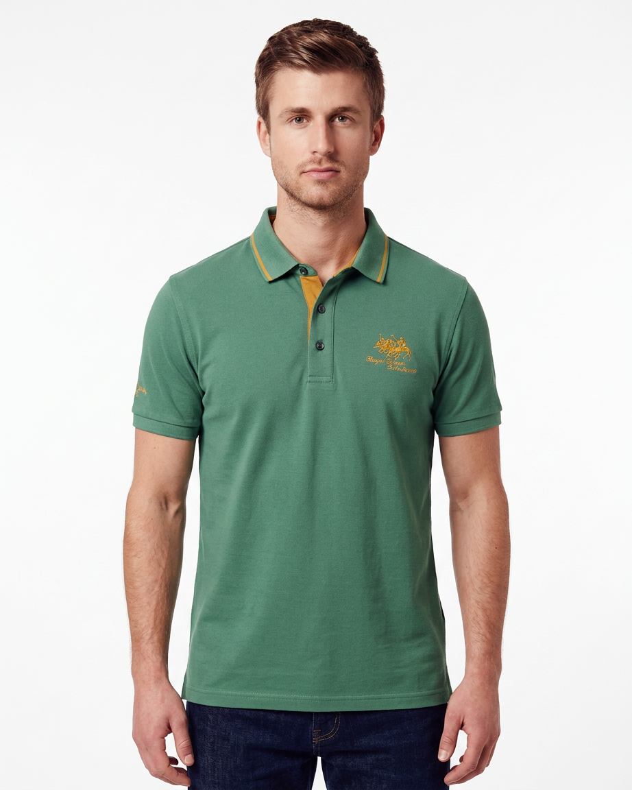 Belgavi — Embroidered Polo Shirt with Contrast Trim