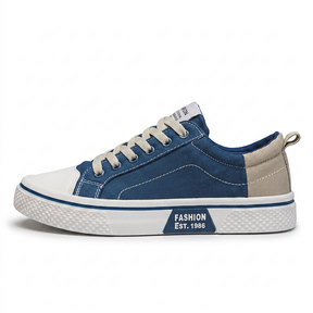 Retroglide — Canvas Court Sneaker with Graphic Sole
