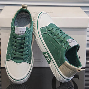 Retroglide — Canvas Court Sneaker with Graphic Sole