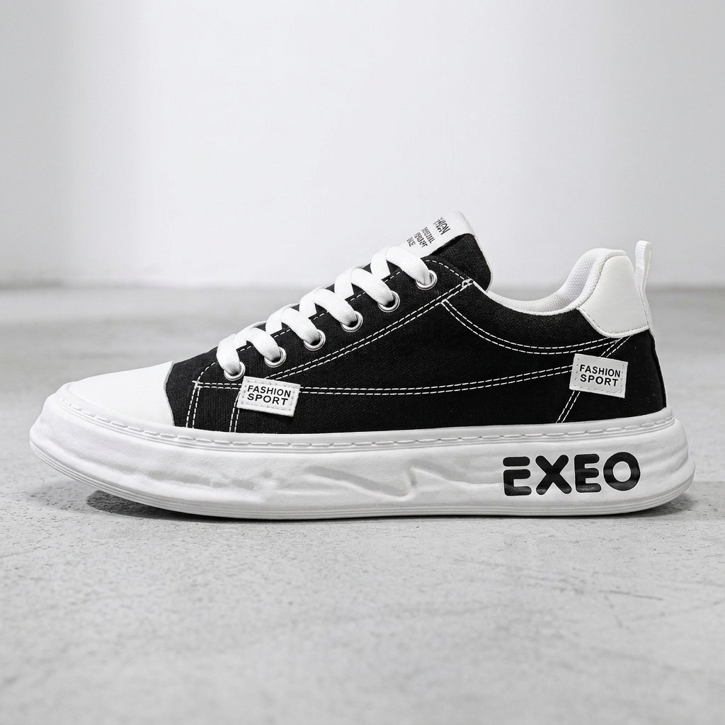 CanvaLift — Platform Sneaker with Stitched Label Details