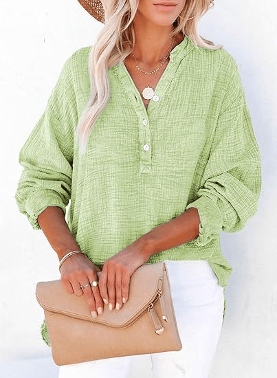 CloudFit – Women’s Casual Oversized Gauze Blouse