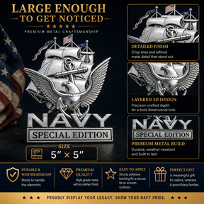 NavyHonor – Navy Veteran Metal Auto Emblem