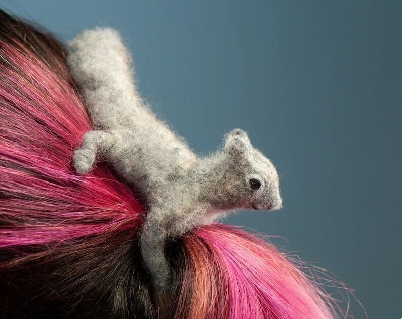 ForestWhim – Needle Felt Animal Hair Accessory