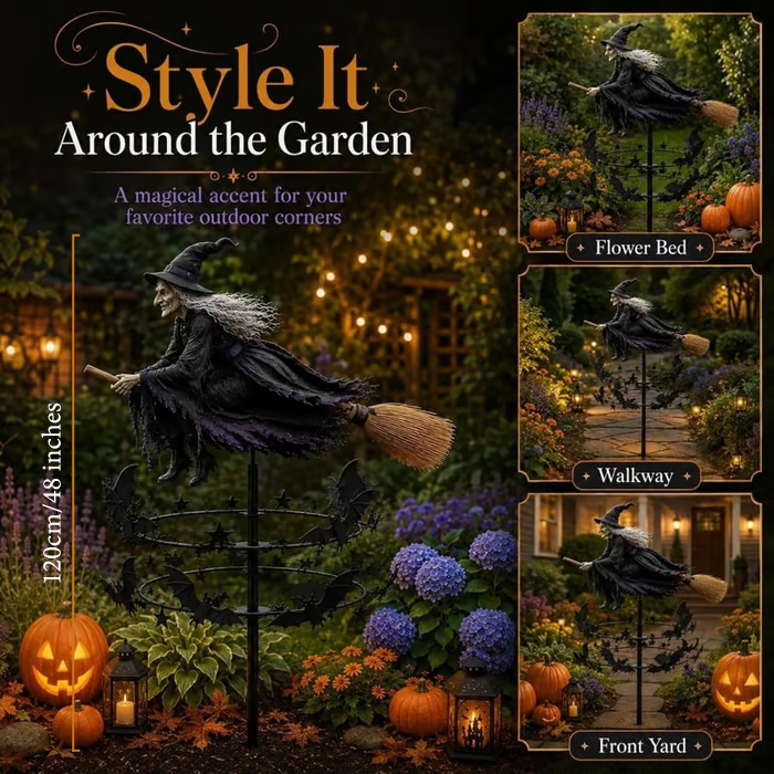 WitchWhirl – Enchanted Halloween Garden Wind Spinner