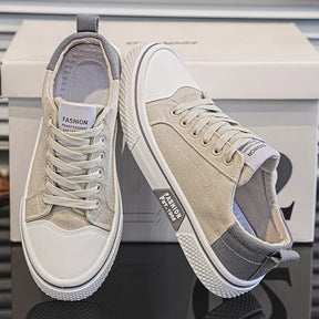 Retroglide — Canvas Court Sneaker with Graphic Sole