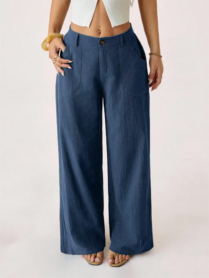 Linenora – Summer Cotton-Linen Palazzo Pants