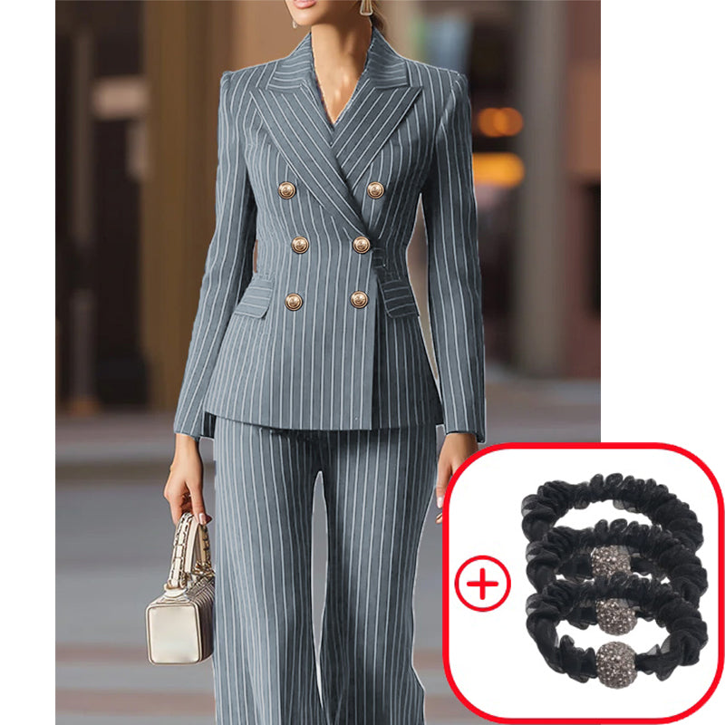 FemmeLine – Women’s Tailored Pinstripe Suit