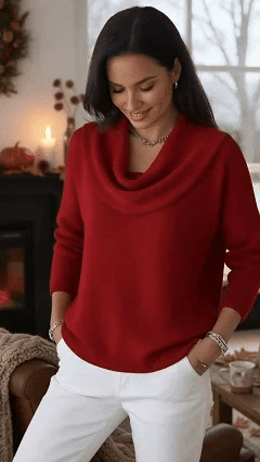 AuraKnit – Triangle Neck Pullover