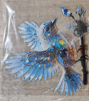 BlueWing Harmony – Double-Sided Acrylic Bird