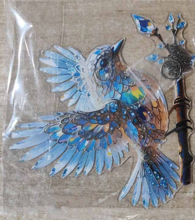 BlueWing Harmony – Double-Sided Acrylic Bird