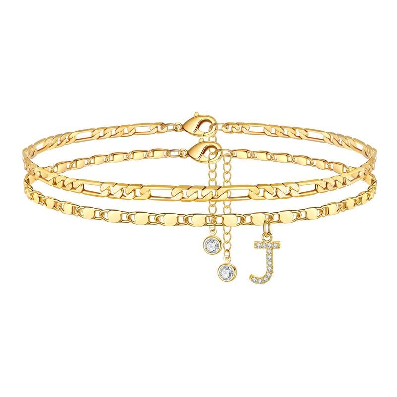 ShineScript – Layered Anklet Bracelets with Letters