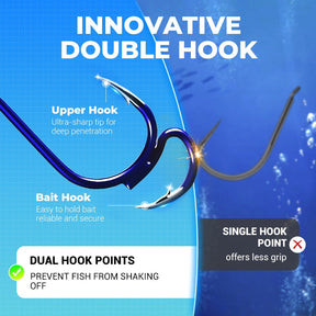 AquaStrike – Professional Barbed Double Fishing Hooks