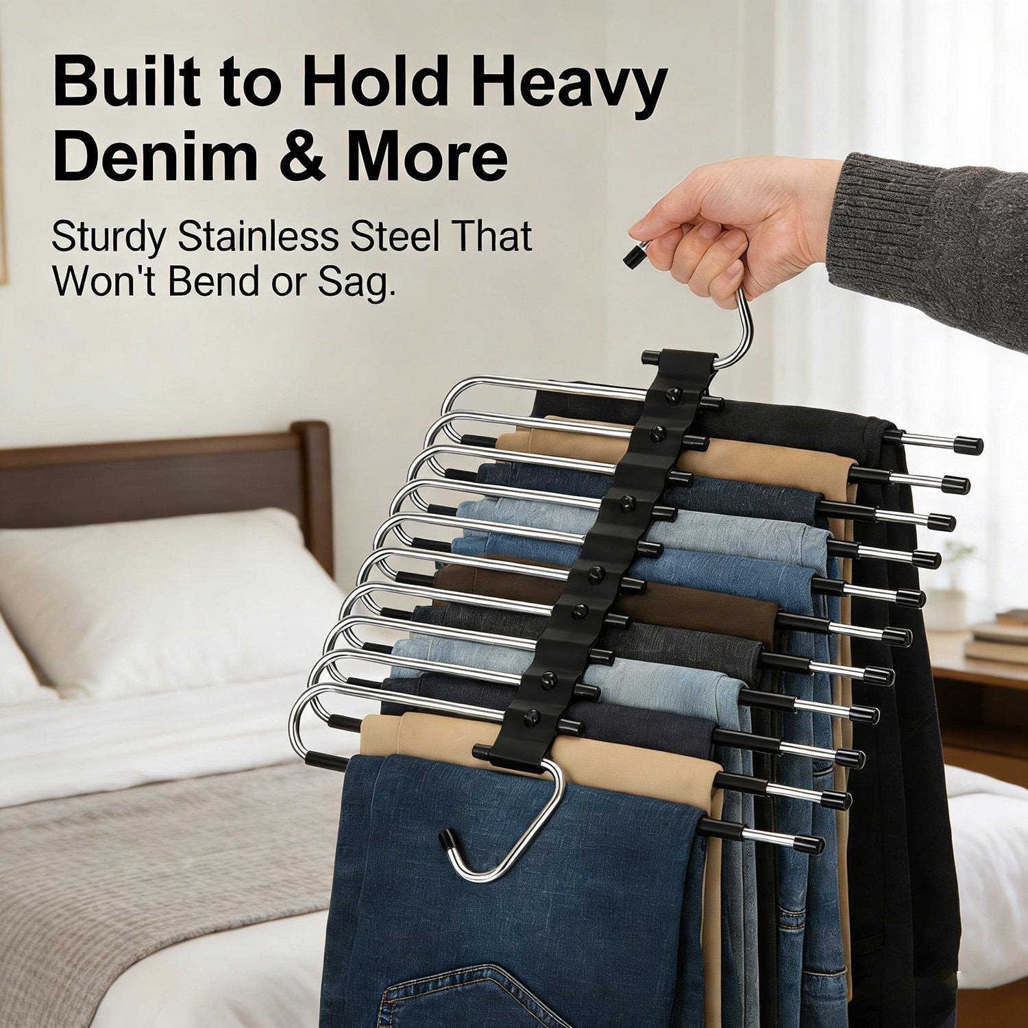 ClosetMax – 9-Tier Hanging Pants Organizer