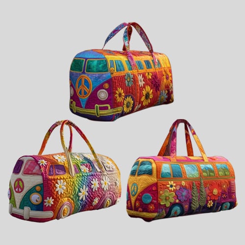 FloraVoyage – Quilted Floral Travel Duffel Bag